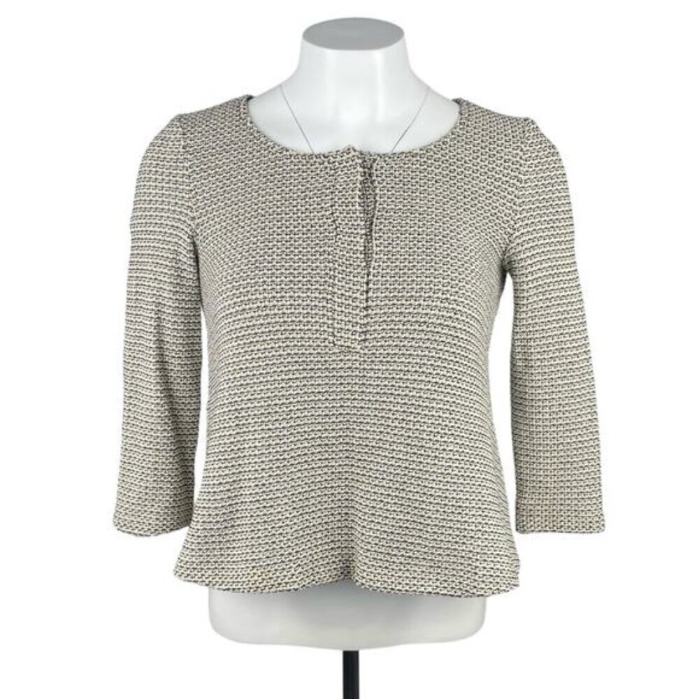 BA&SH Yoko Gold Metallic Knit Top Sz 0